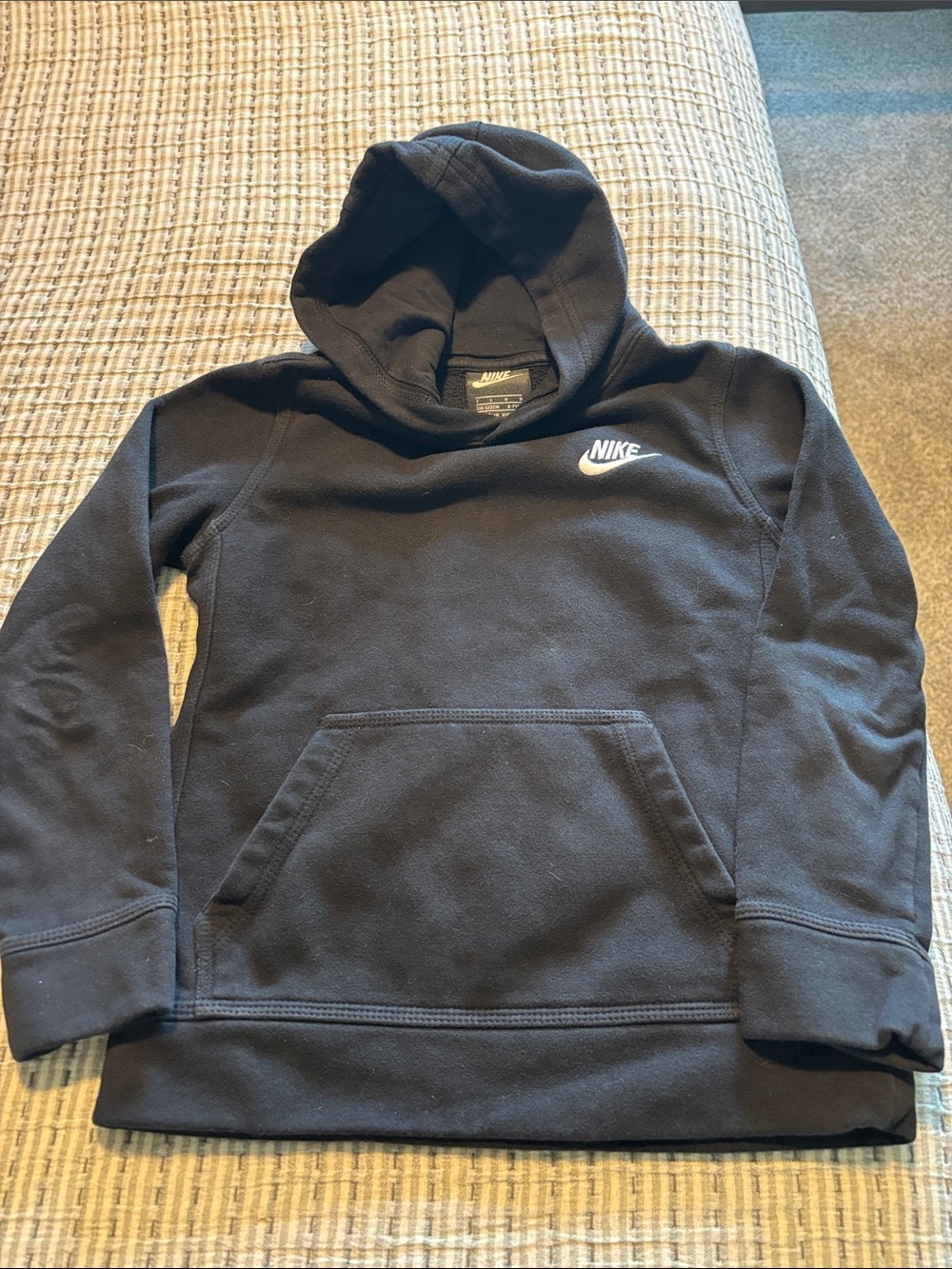 Nike club fleece Black Hoodie with White Swoosh